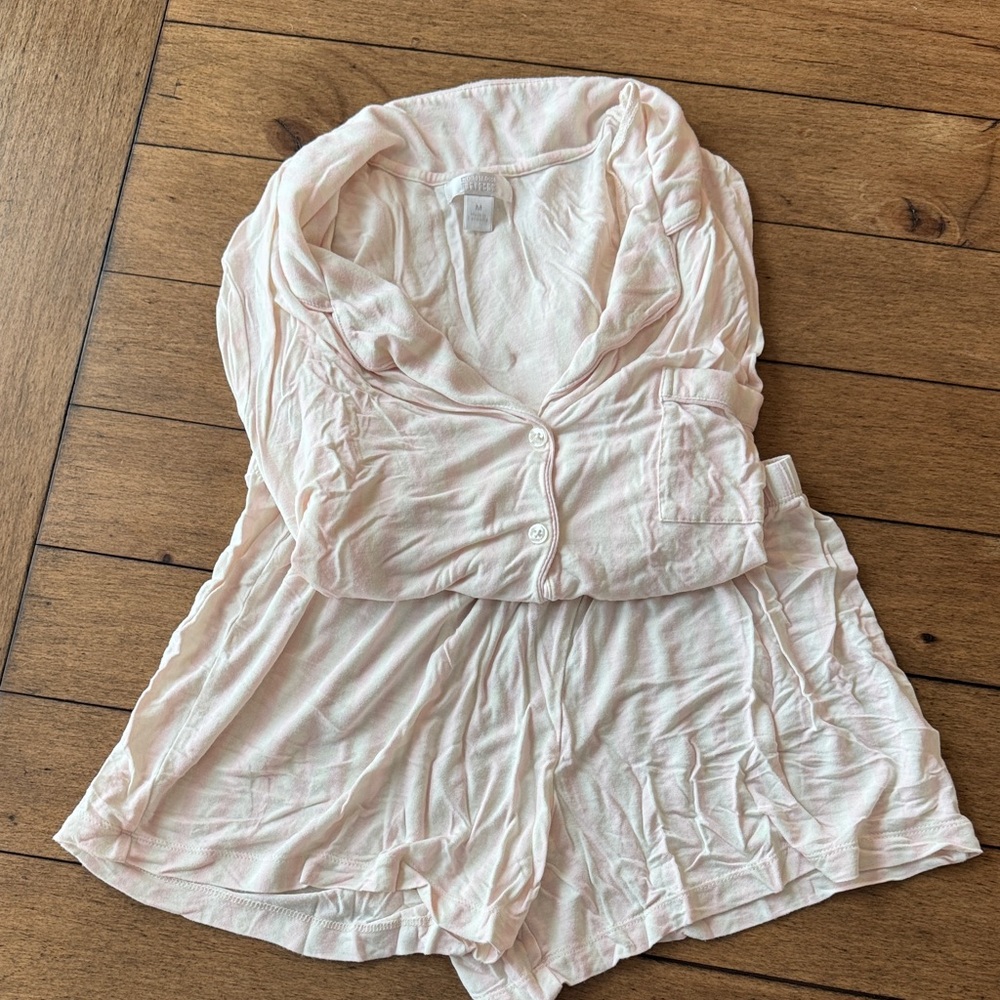 Nordstrom Pink Stripe Short Sleeve Pajama Set